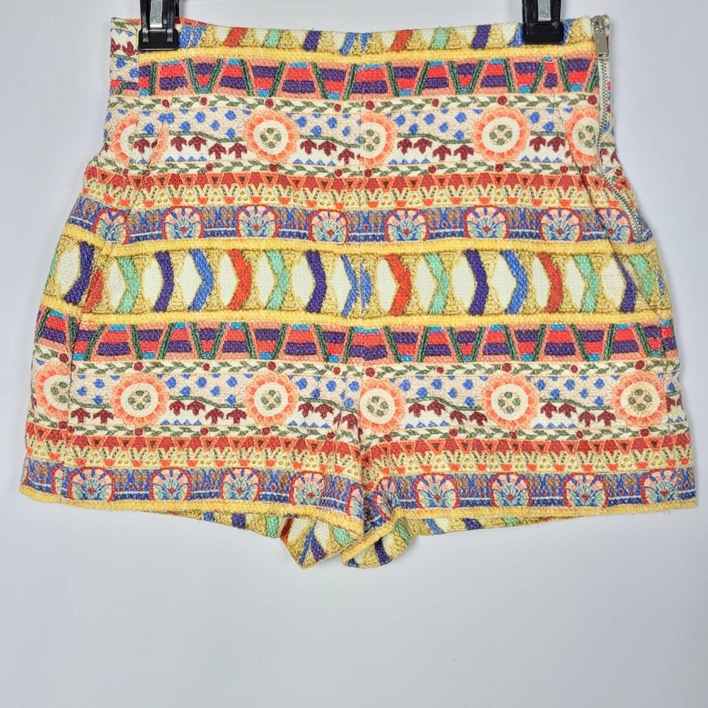 Zara Aztec Print High Waisted Bohemian Shorts XS